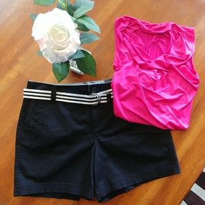 St John's Bay Black Shorts with Belt